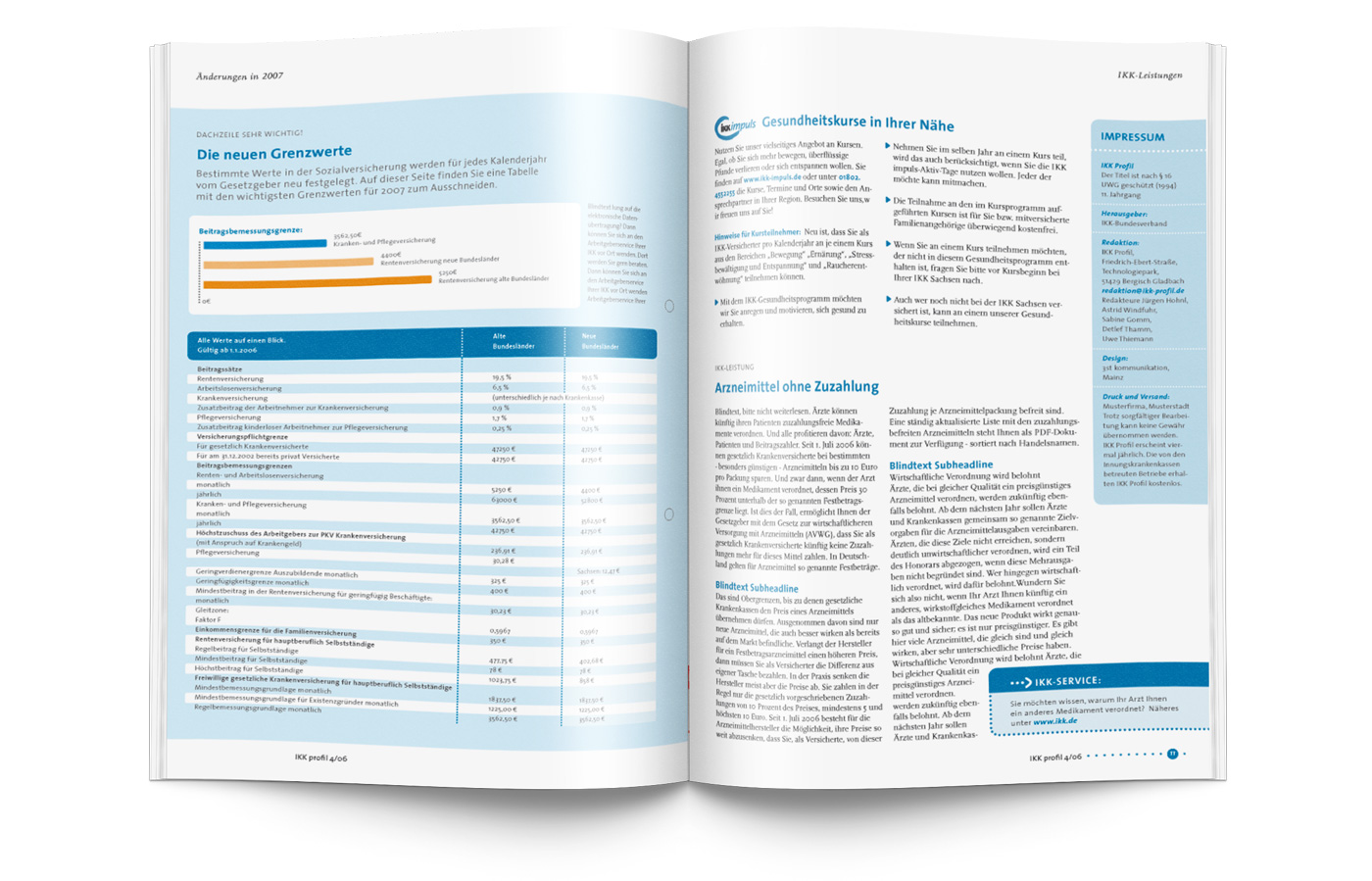 IKK-Kundenmagazin Beispielseiten